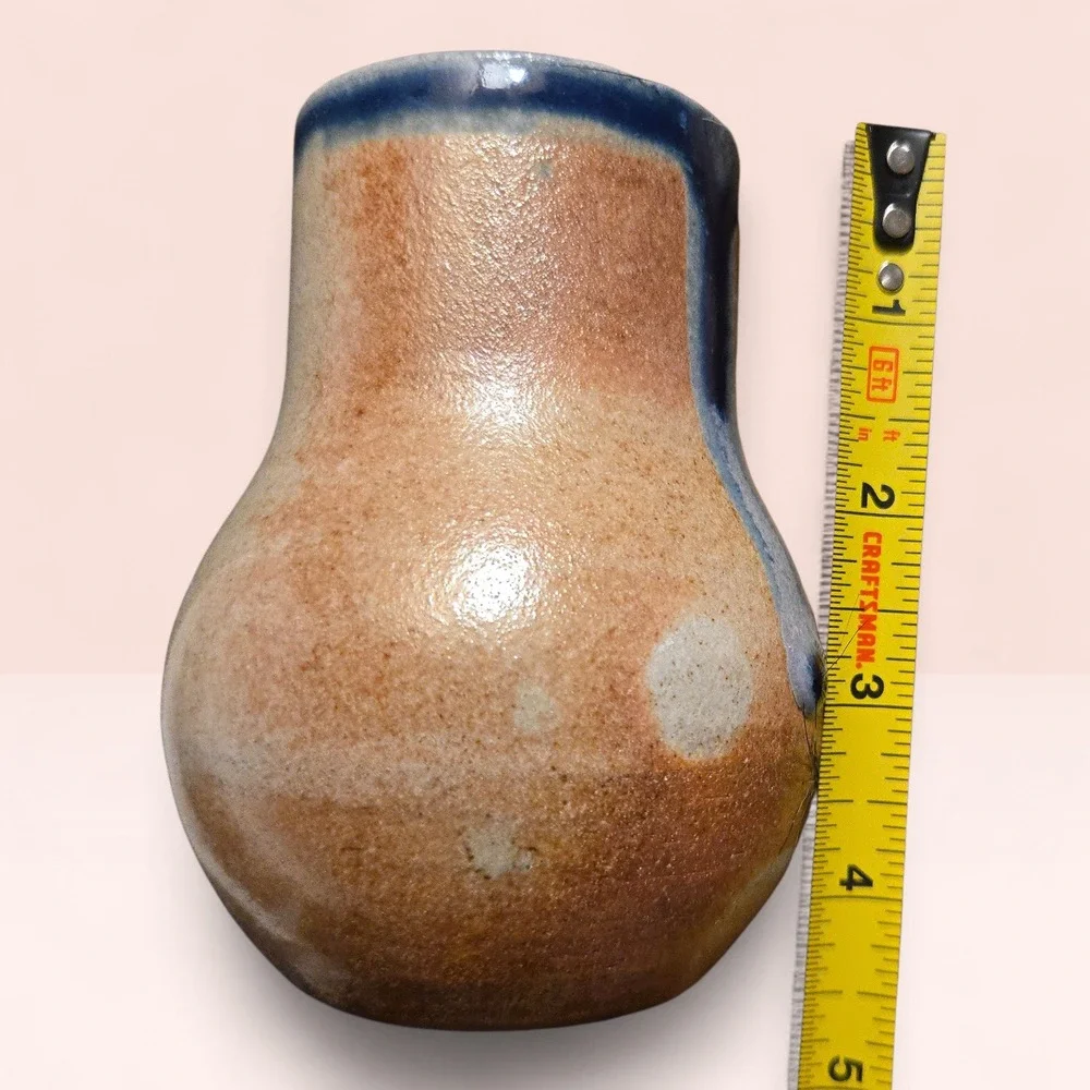 Settle Ceramics Tan Drip‎ Stoneware Mug Vase USA Handmade Studio Pottery Austin
